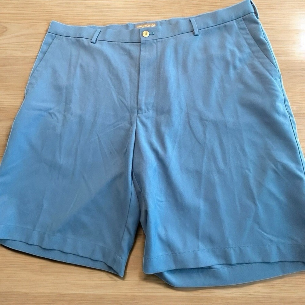 Mens Peter Millar Crown Sport Preppy Chino Golf Shorts Blue Casual 40